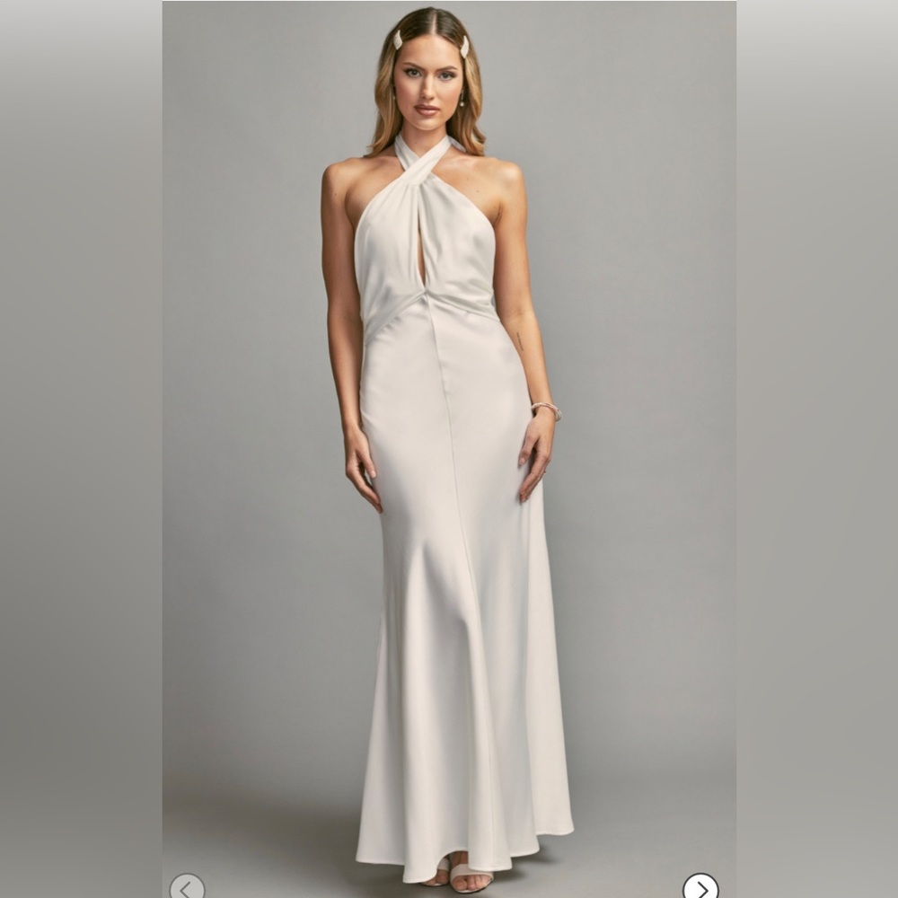 Francescas crisscross halter white dress